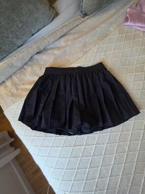 Women's Black Pleated Mini Skirt OYSHO